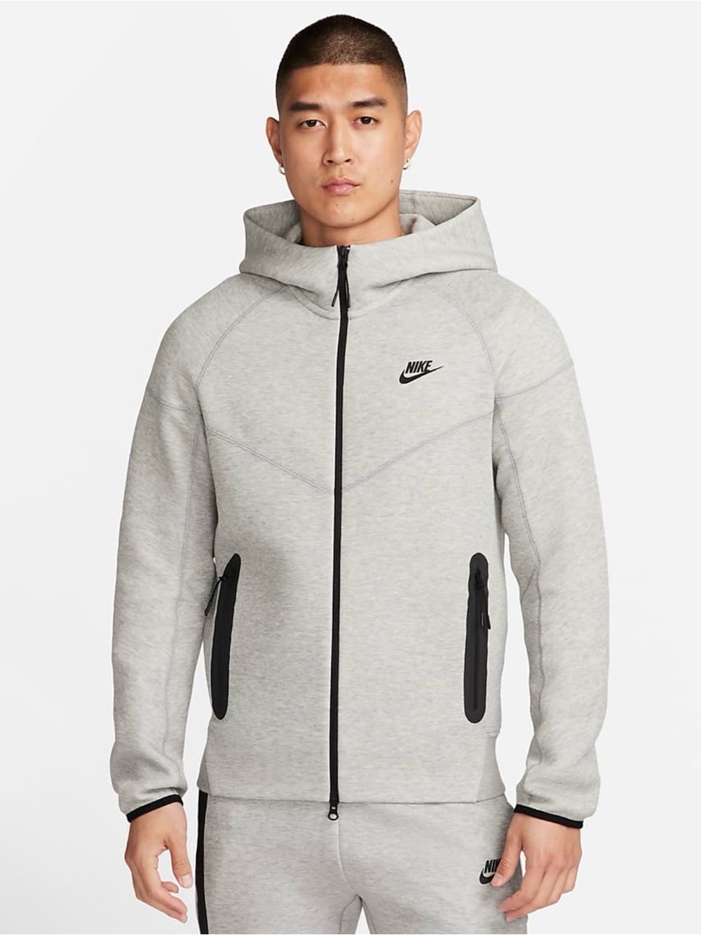 Nike Tech Fleece Windrunner Hoodie Jogger Set Birch Heather Men’s M Tall